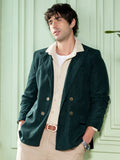 Double-Breasted Corduroy Blazer