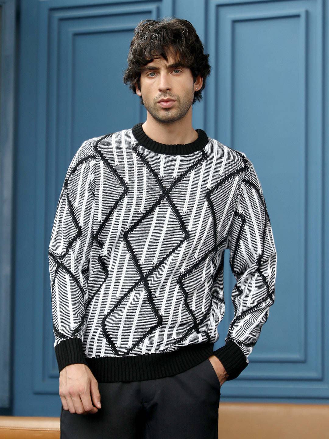 Tenoch-Jacquard Pullover Sweater