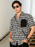 Flap-Block Printed Oversized Shirt
