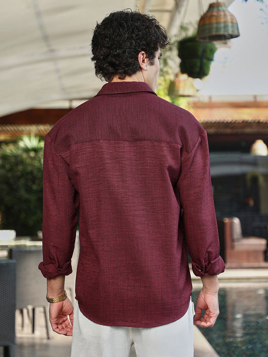 Modular Solid Oversized Shirt