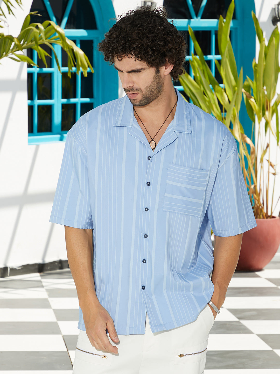 Unbalanced-Ridge Oversized Shirt
