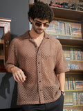 Open-Knit Resort Oversized Shirt