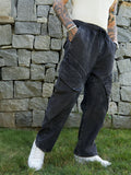 Dark-Wash Modular-Utility Denim Jeans