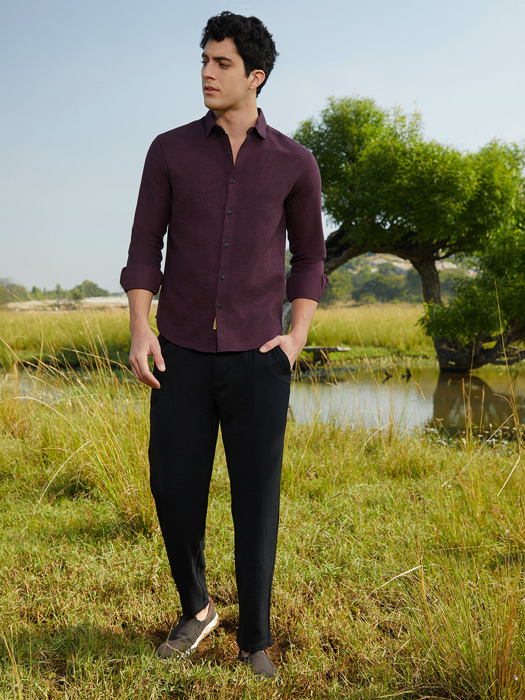 Solid Cotton Shirt