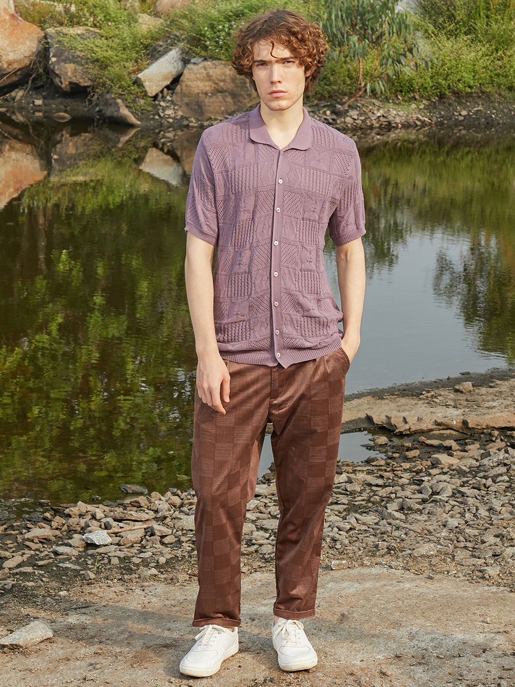 Patch-Knit Shirt