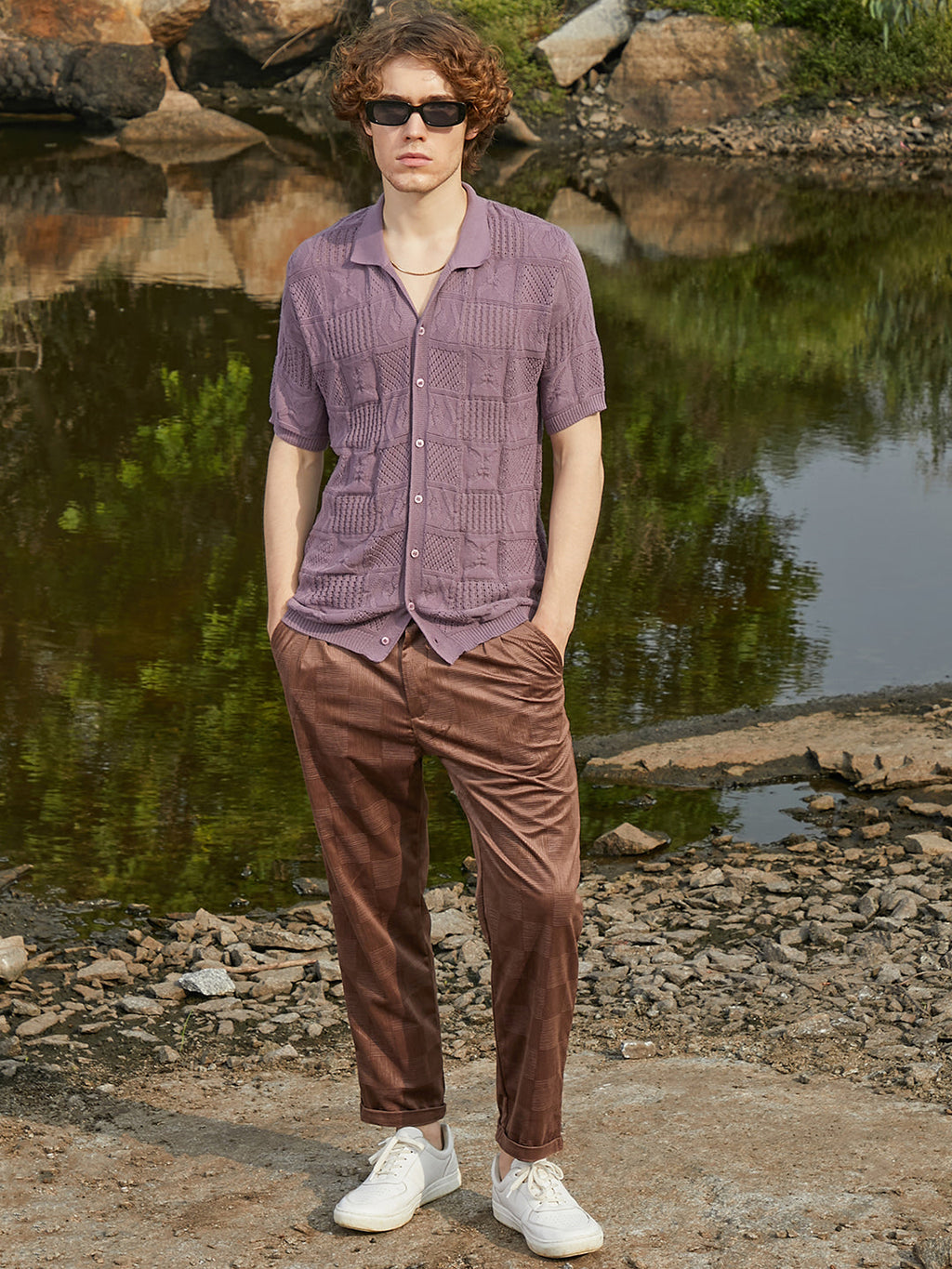 Patch-Knit Shirt
