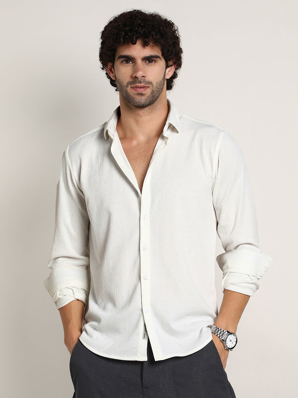 Solid Jaquard Shirt
