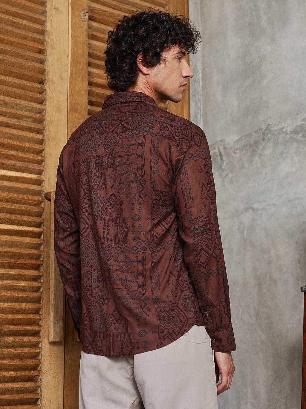 Aztec-Imprint Shirt