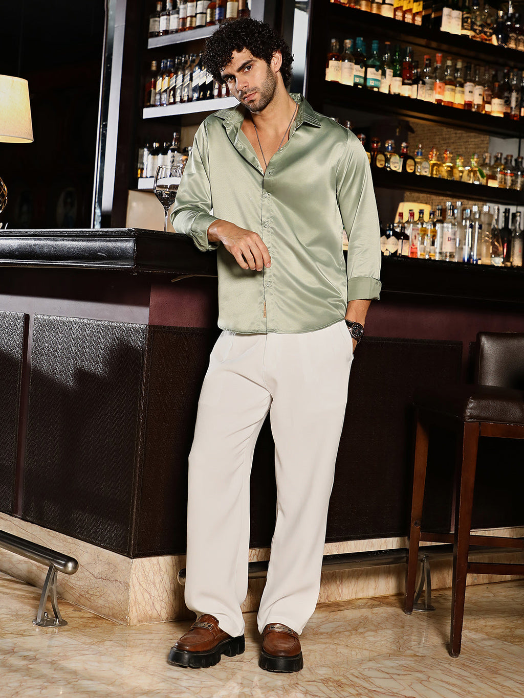 Solid Satin Shirt
