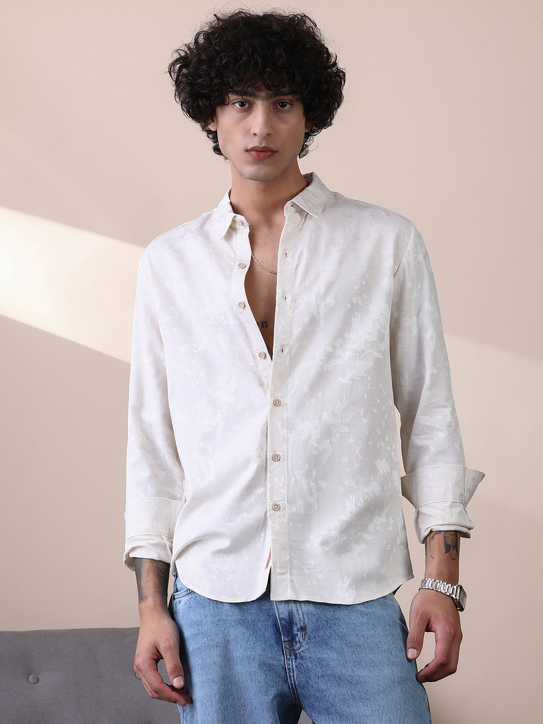 Splatter Self-Texture Shirt