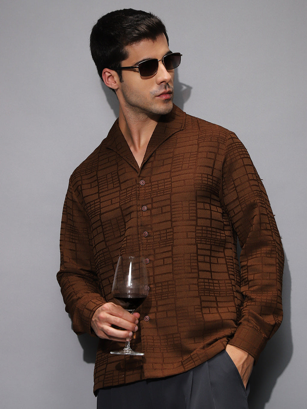 Cross-Stitch Stripe Knit Shirt