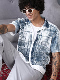 Denim-Imprint Relaxed Shirt