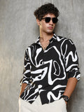 Contrast-Graffiti Imprint Shirt
