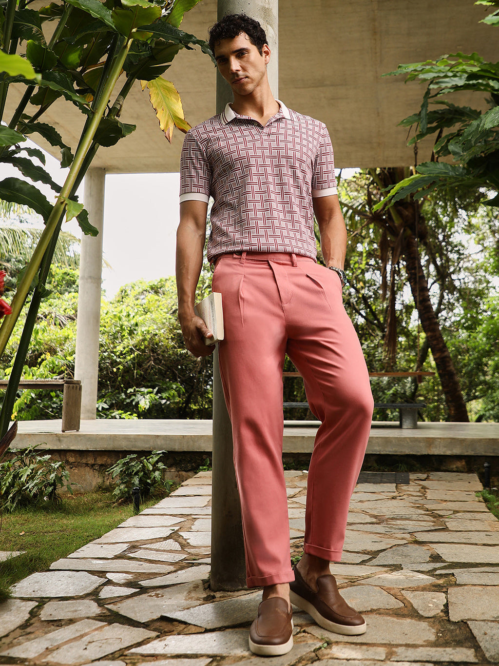 Pleated-Cuffed Tailored Trousers