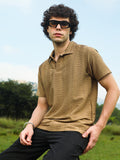 Flatten-Ruched Polo T-Shirt