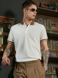 Chainlink-Ribbed Polo T-Shirt