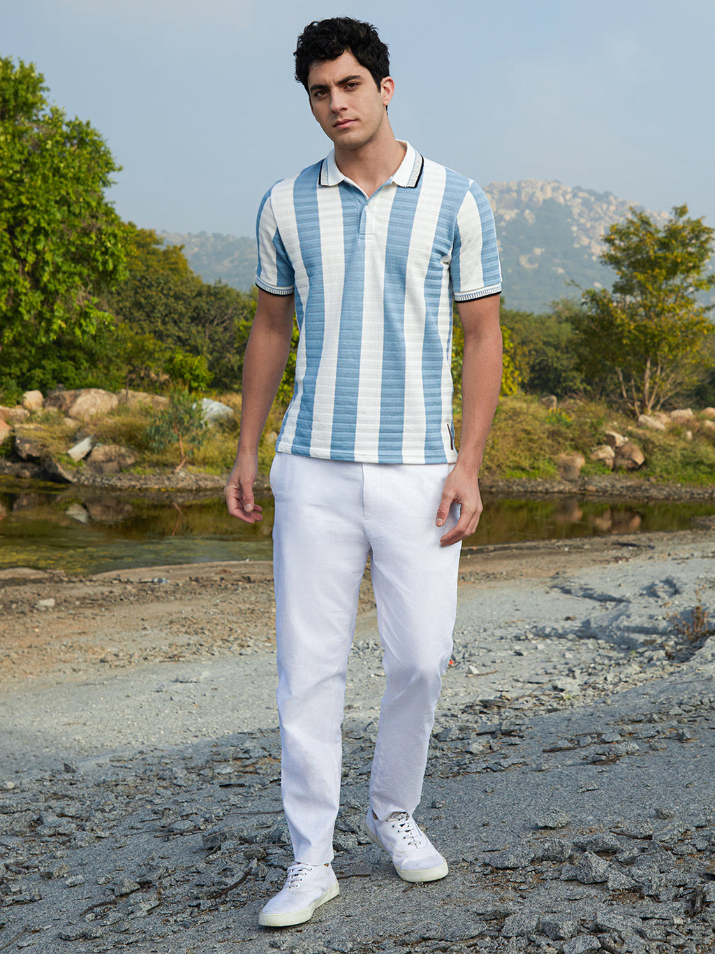 Awning-Striped Polo T-Shirt