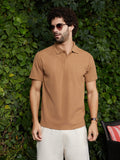 Chainlink-Ribbed Polo T-Shirt