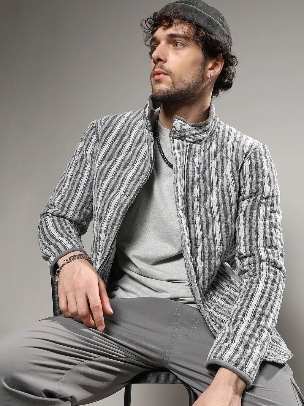 Halo Striped Quilted Jacket